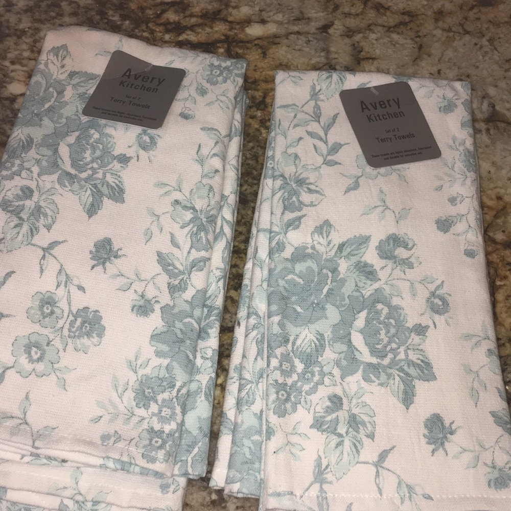 Set of 2 Avery Kitchen Terry Towels- new